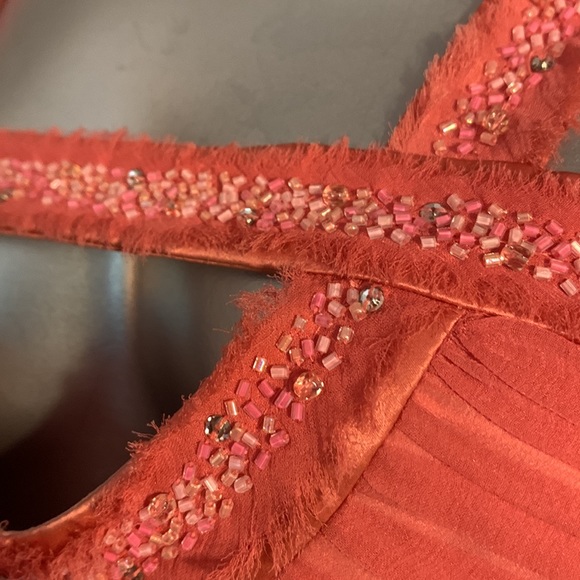 BCBGMAXAZRIA Coral 100% Sillk Mini Dress. Sz 6 - Picture 6 of 6